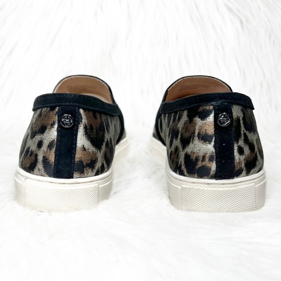 Antonio Melani Metallic Leopard Silver Black Brown Low Top Slip On Sneakers - Picture 11 of 13